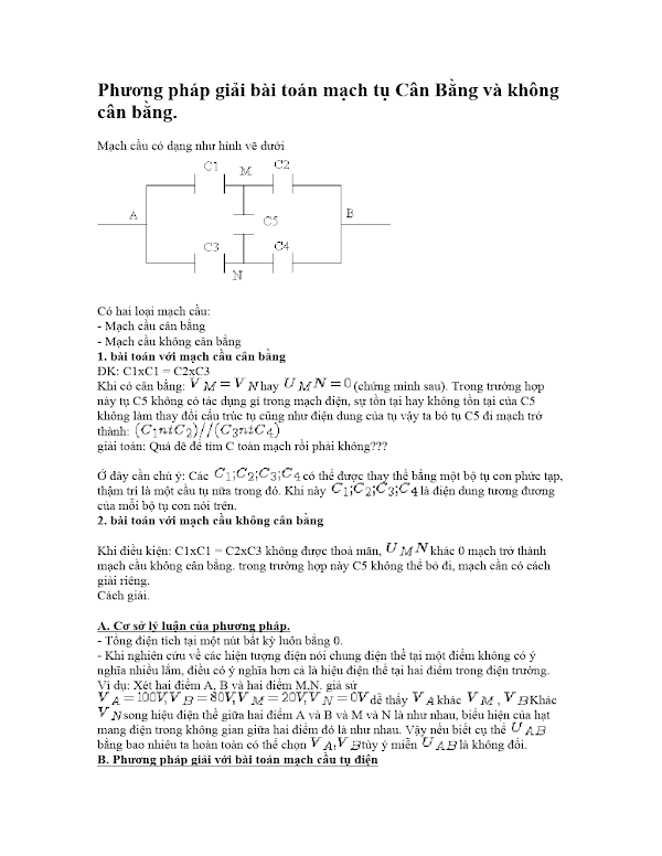 Phương Phap Giải Bai Toan Mạch Tụ Can Bằng Va Khong Can Bằng